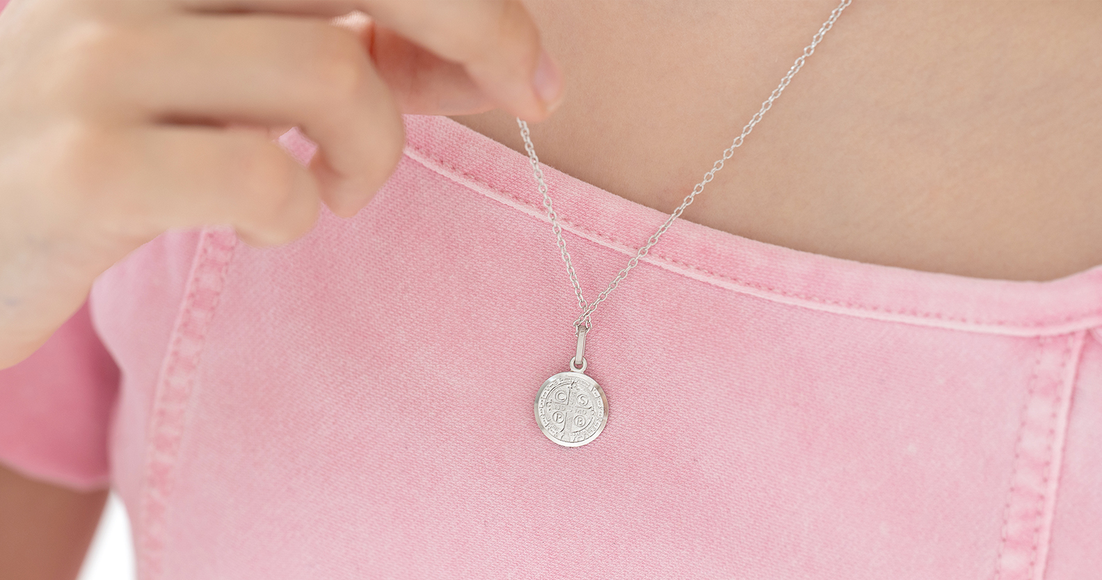 Saint Benedict Medal 13mm Toddler/Kids Necklace Religious
